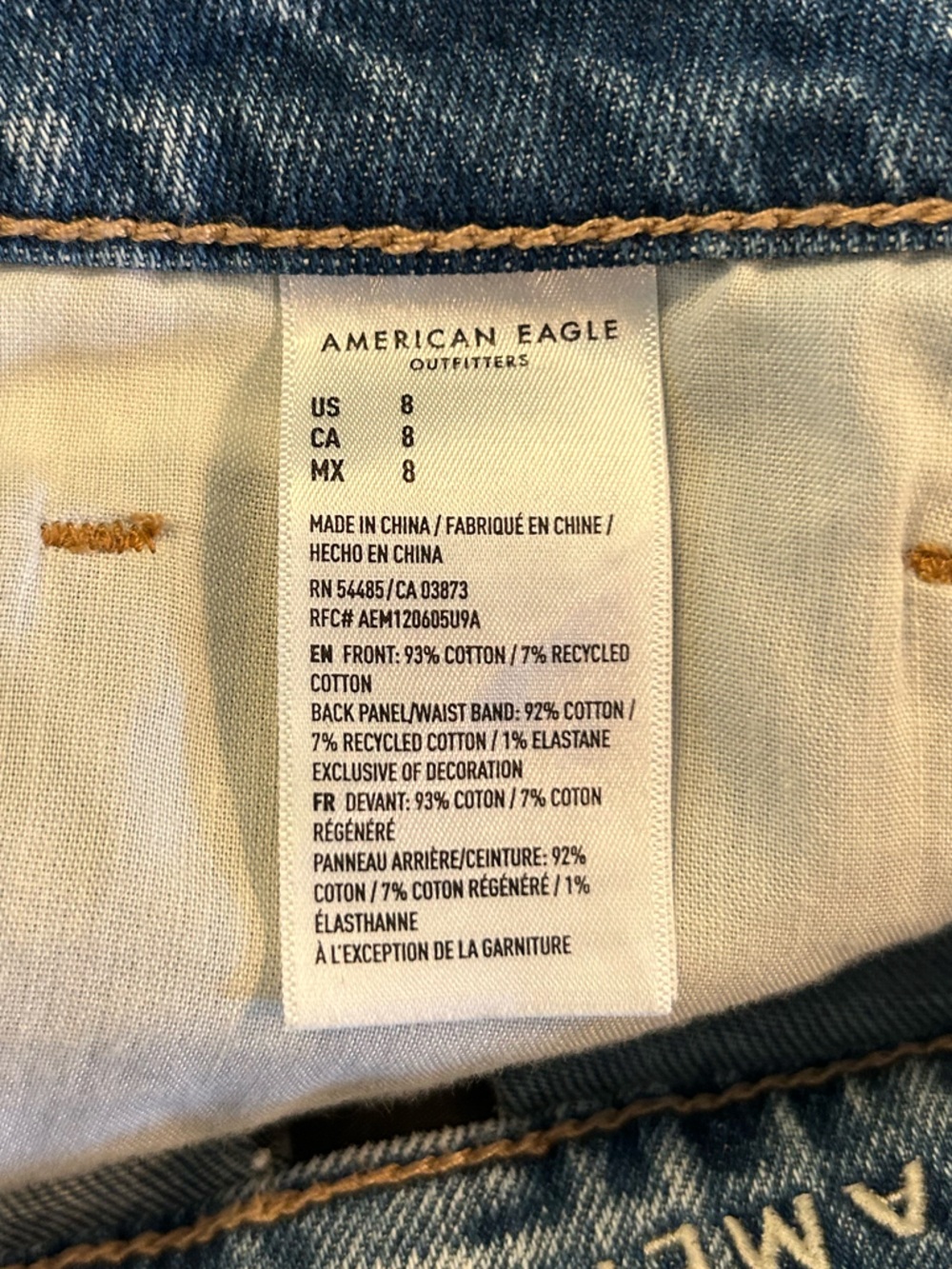 American Eagle Outfitters Strigid Mom Light Blue Distressed Denim Jean Shorts - Picture 6 of 10